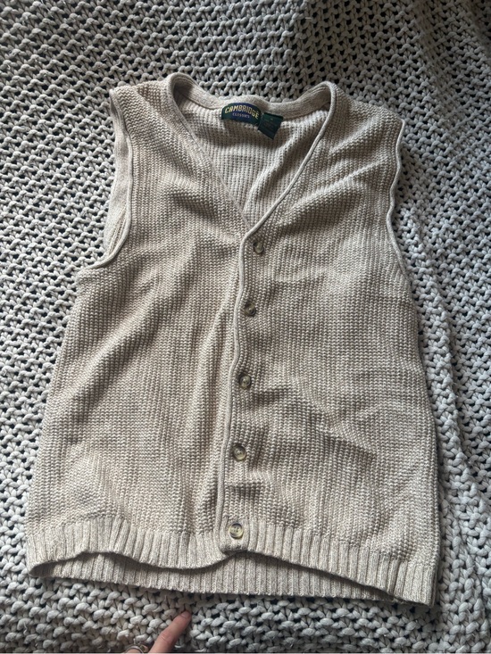 Cambridge Classics Other - Cambridge Classics Men's Cream Knit Button Vest